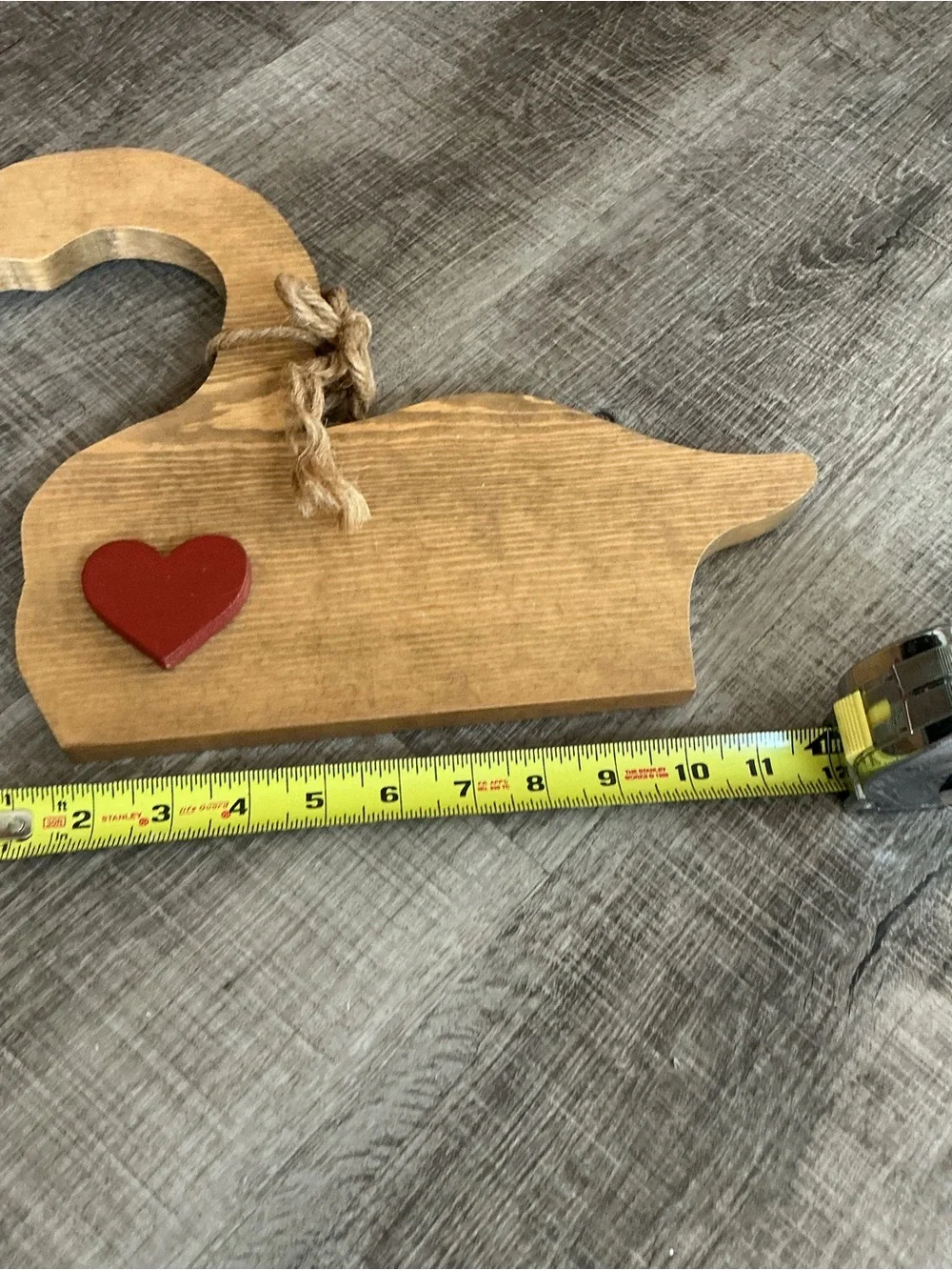 Vintage 1980s Wooden Goose Wall Plaque Shelf Sitter Rustic Country Folk Art